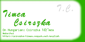 timea csirszka business card